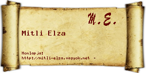 Mitli Elza névjegykártya